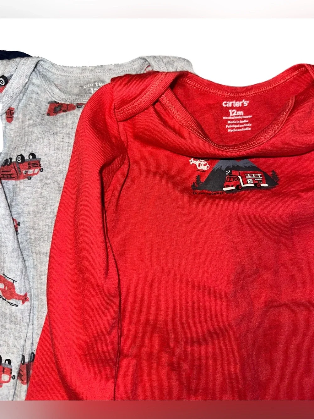 Carter's Toddler Firetruck Set Three Pieces 12m - Red, Navy, Gray